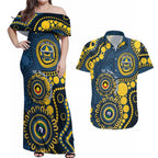 Cowboys NAIDOC Week 2026 Personalised Couples Matching Off Shoulder Maxi Dress and Hawaiian Shirt 50 Years of Deadly Aboriginal Art