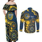 Cowboys NAIDOC Week 2026 Personalised Couples Matching Off Shoulder Maxi Dress and Long Sleeve Button Shirt 50 Years of Deadly Aboriginal Art