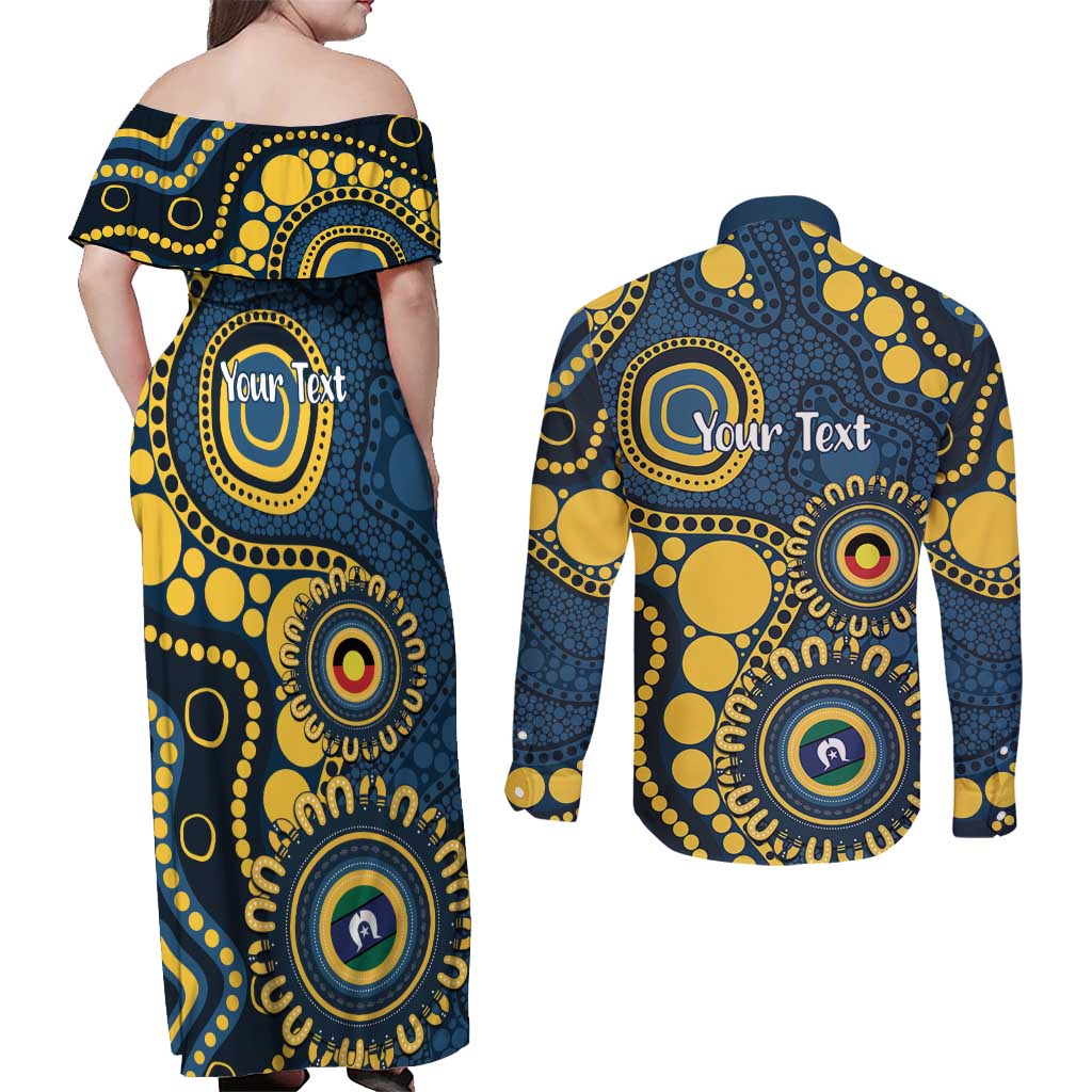 Cowboys NAIDOC Week 2026 Personalised Couples Matching Off Shoulder Maxi Dress and Long Sleeve Button Shirt 50 Years of Deadly Aboriginal Art
