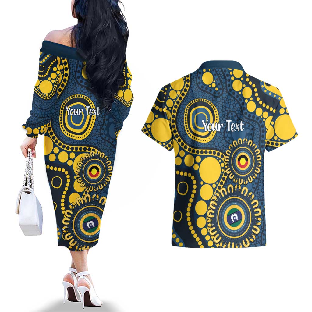 Cowboys NAIDOC Week 2026 Personalised Couples Matching Off The Shoulder Long Sleeve Dress and Hawaiian Shirt 50 Years of Deadly Aboriginal Art