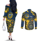 Cowboys NAIDOC Week 2026 Personalised Couples Matching Off The Shoulder Long Sleeve Dress and Long Sleeve Button Shirt 50 Years of Deadly Aboriginal Art
