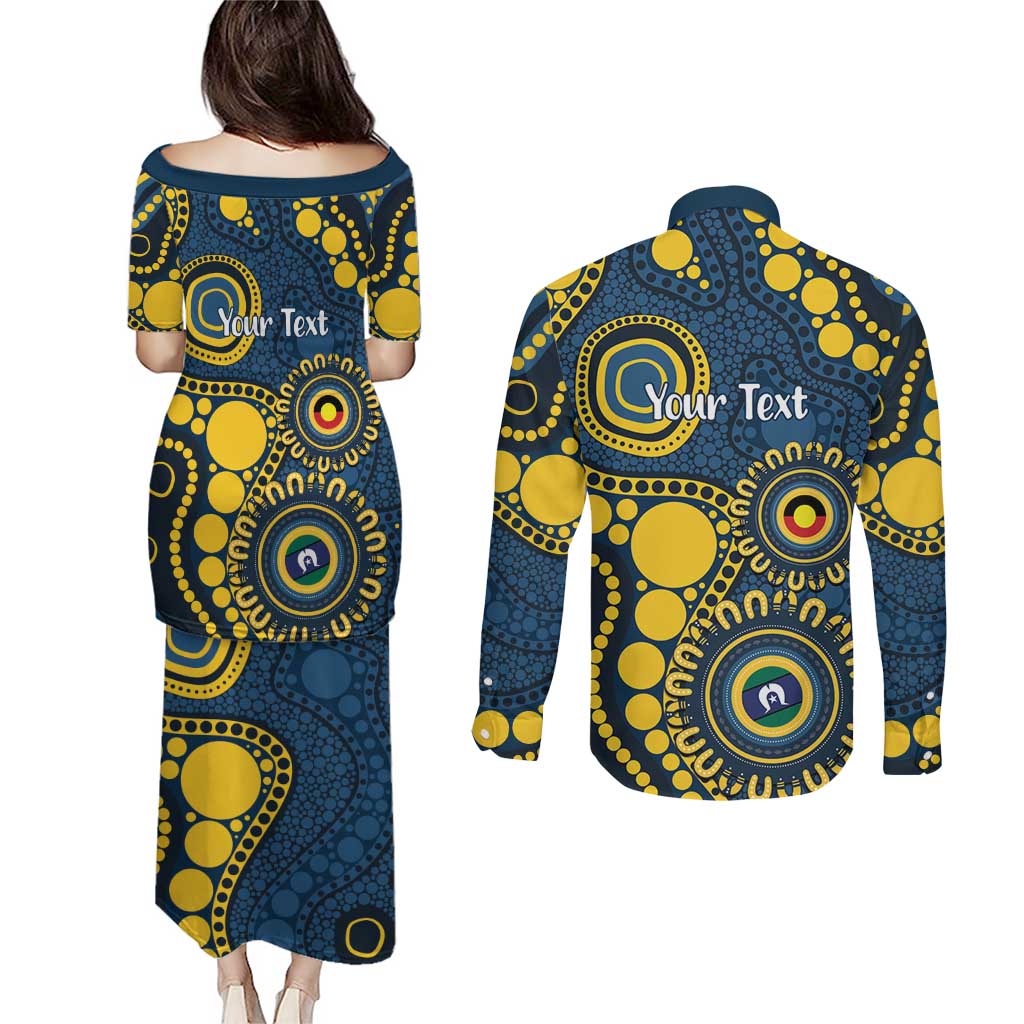 Cowboys NAIDOC Week 2026 Personalised Couples Matching Puletasi and Long Sleeve Button Shirt 50 Years of Deadly Aboriginal Art