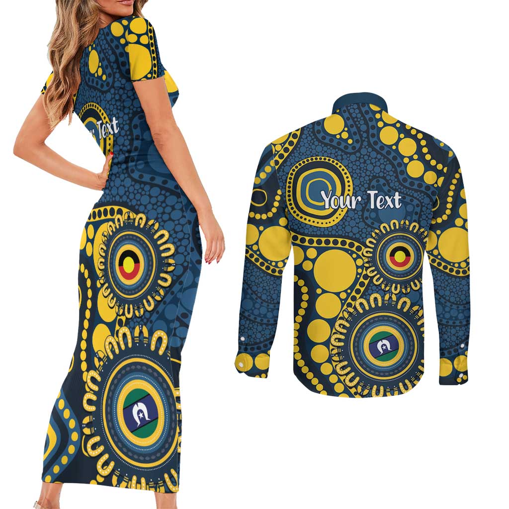 Cowboys NAIDOC Week 2026 Personalised Couples Matching Short Sleeve Bodycon Dress and Long Sleeve Button Shirt 50 Years of Deadly Aboriginal Art