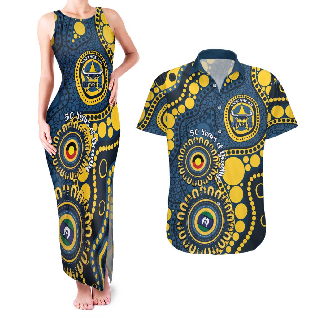 Cowboys NAIDOC Week 2026 Personalised Couples Matching Tank Maxi Dress and Hawaiian Shirt 50 Years of Deadly Aboriginal Art