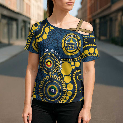 Cowboys NAIDOC Week 2026 Personalised Cross Shoulder Shirt 50 Years of Deadly Aboriginal Art