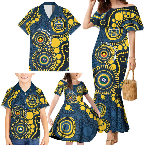 Cowboys NAIDOC Week 2026 Personalised Family Matching Mermaid Dress and Hawaiian Shirt 50 Years of Deadly Aboriginal Art