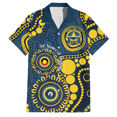 Cowboys NAIDOC Week 2026 Personalised Family Matching Mermaid Dress and Hawaiian Shirt 50 Years of Deadly Aboriginal Art