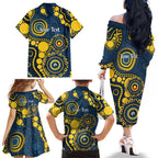 Cowboys NAIDOC Week 2026 Personalised Family Matching Off The Shoulder Long Sleeve Dress and Hawaiian Shirt 50 Years of Deadly Aboriginal Art