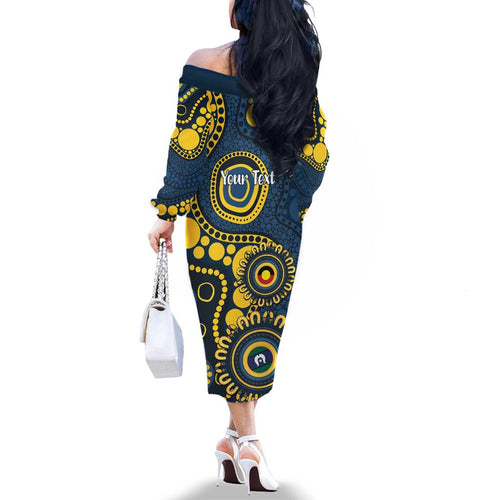 Cowboys NAIDOC Week 2026 Personalised Family Matching Off The Shoulder Long Sleeve Dress and Hawaiian Shirt 50 Years of Deadly Aboriginal Art