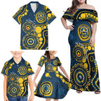 Cowboys NAIDOC Week 2026 Personalised Family Matching Off Shoulder Maxi Dress and Hawaiian Shirt 50 Years of Deadly Aboriginal Art