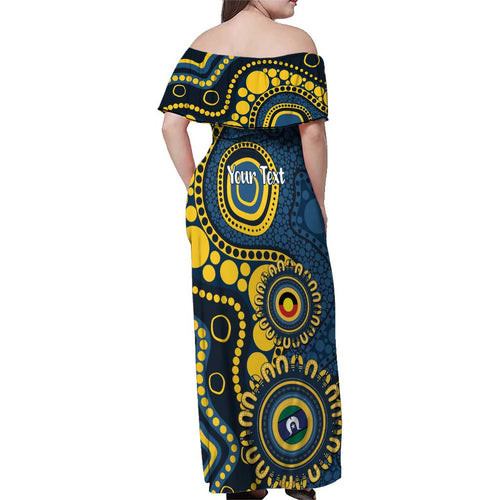 Cowboys NAIDOC Week 2026 Personalised Family Matching Off Shoulder Maxi Dress and Hawaiian Shirt 50 Years of Deadly Aboriginal Art