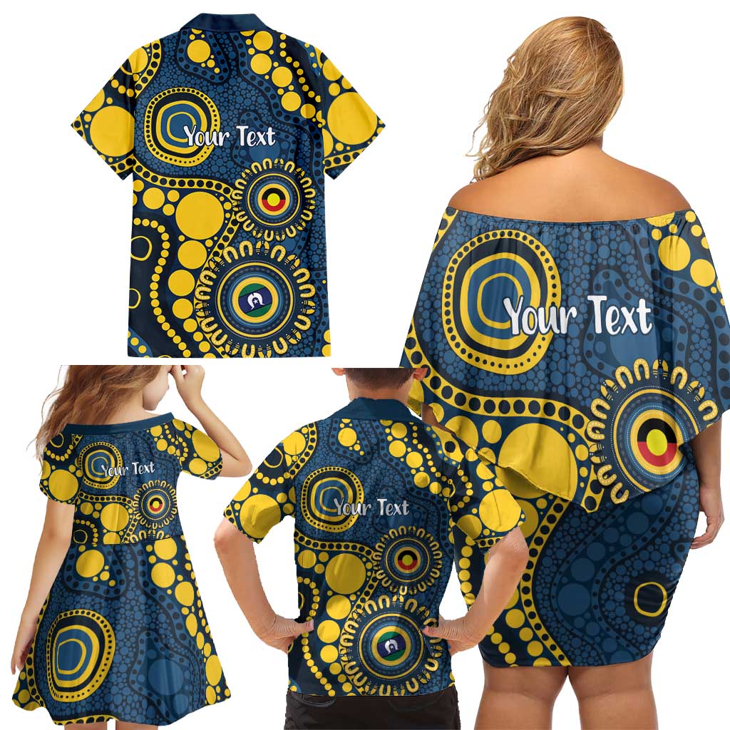 Cowboys NAIDOC Week 2026 Personalised Family Matching Off Shoulder Short Dress and Hawaiian Shirt 50 Years of Deadly Aboriginal Art