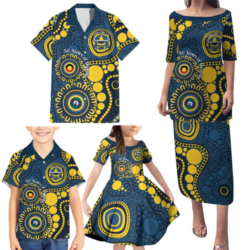 Cowboys NAIDOC Week 2026 Personalised Family Matching Puletasi and Hawaiian Shirt 50 Years of Deadly Aboriginal Art