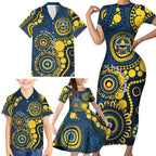 Cowboys NAIDOC Week 2026 Personalised Family Matching Short Sleeve Bodycon Dress and Hawaiian Shirt 50 Years of Deadly Aboriginal Art