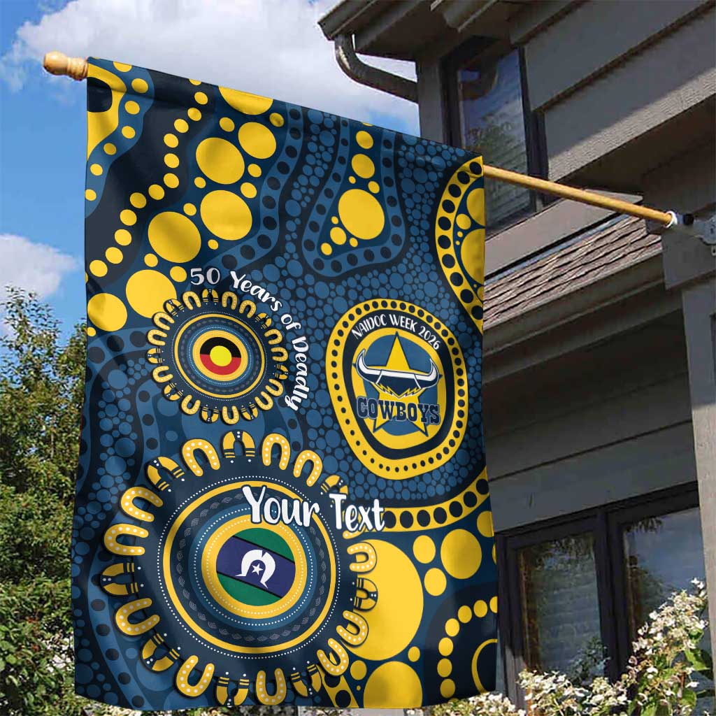 Cowboys NAIDOC Week 2026 Personalised Garden Flag 50 Years of Deadly Aboriginal Art