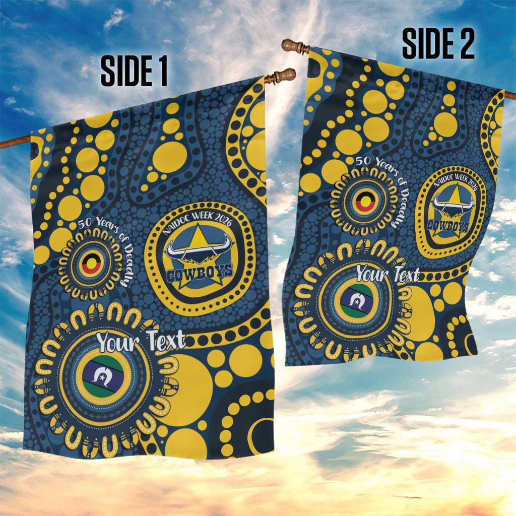 Cowboys NAIDOC Week 2026 Personalised Garden Flag 50 Years of Deadly Aboriginal Art