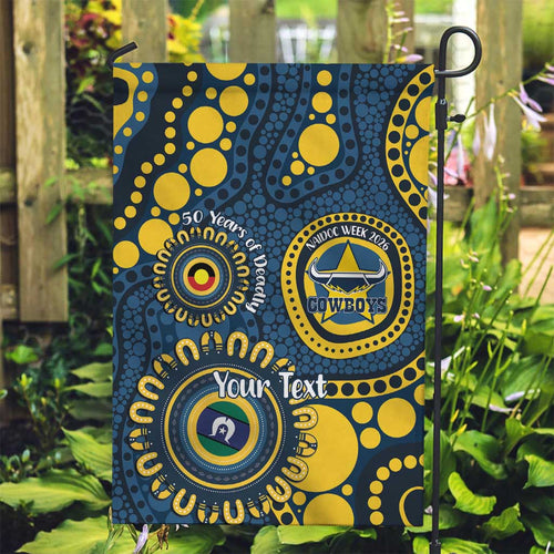 Cowboys NAIDOC Week 2026 Personalised Garden Flag 50 Years of Deadly Aboriginal Art