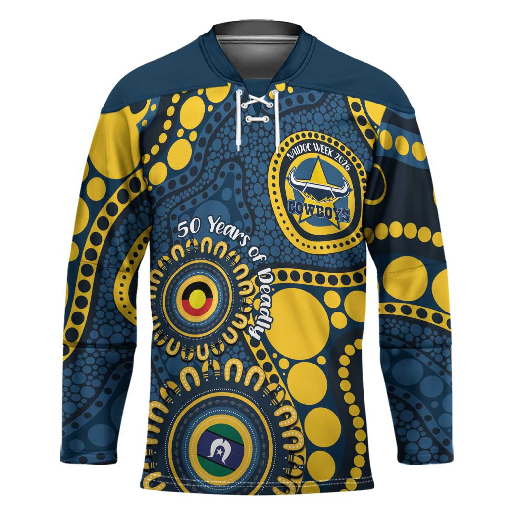 Cowboys NAIDOC Week 2026 Personalised Hockey Jersey 50 Years of Deadly Aboriginal Art