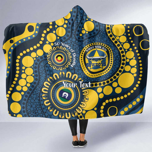 Cowboys NAIDOC Week 2026 Personalised Hooded Blanket 50 Years of Deadly Aboriginal Art