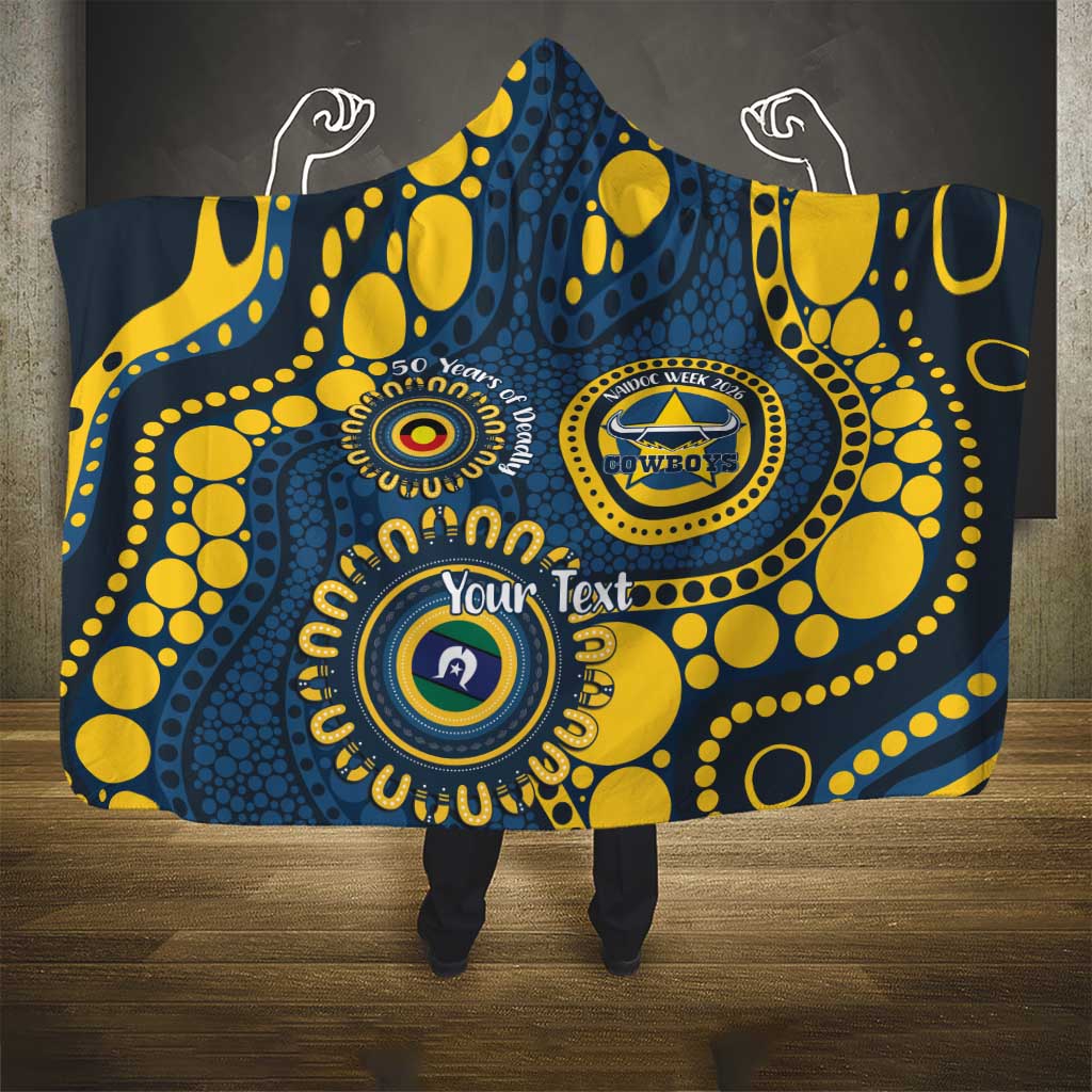 Cowboys NAIDOC Week 2026 Personalised Hooded Blanket 50 Years of Deadly Aboriginal Art