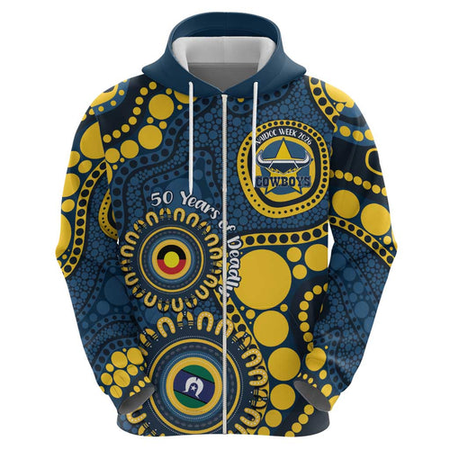 Cowboys NAIDOC Week 2026 Personalised Hoodie 50 Years of Deadly Aboriginal Art