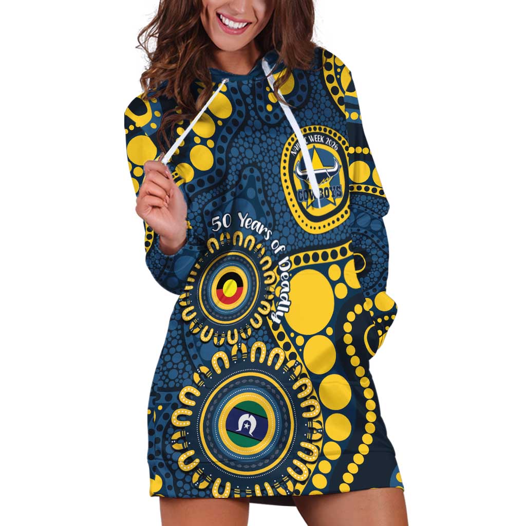 Cowboys NAIDOC Week 2026 Personalised Hoodie Dress 50 Years of Deadly Aboriginal Art
