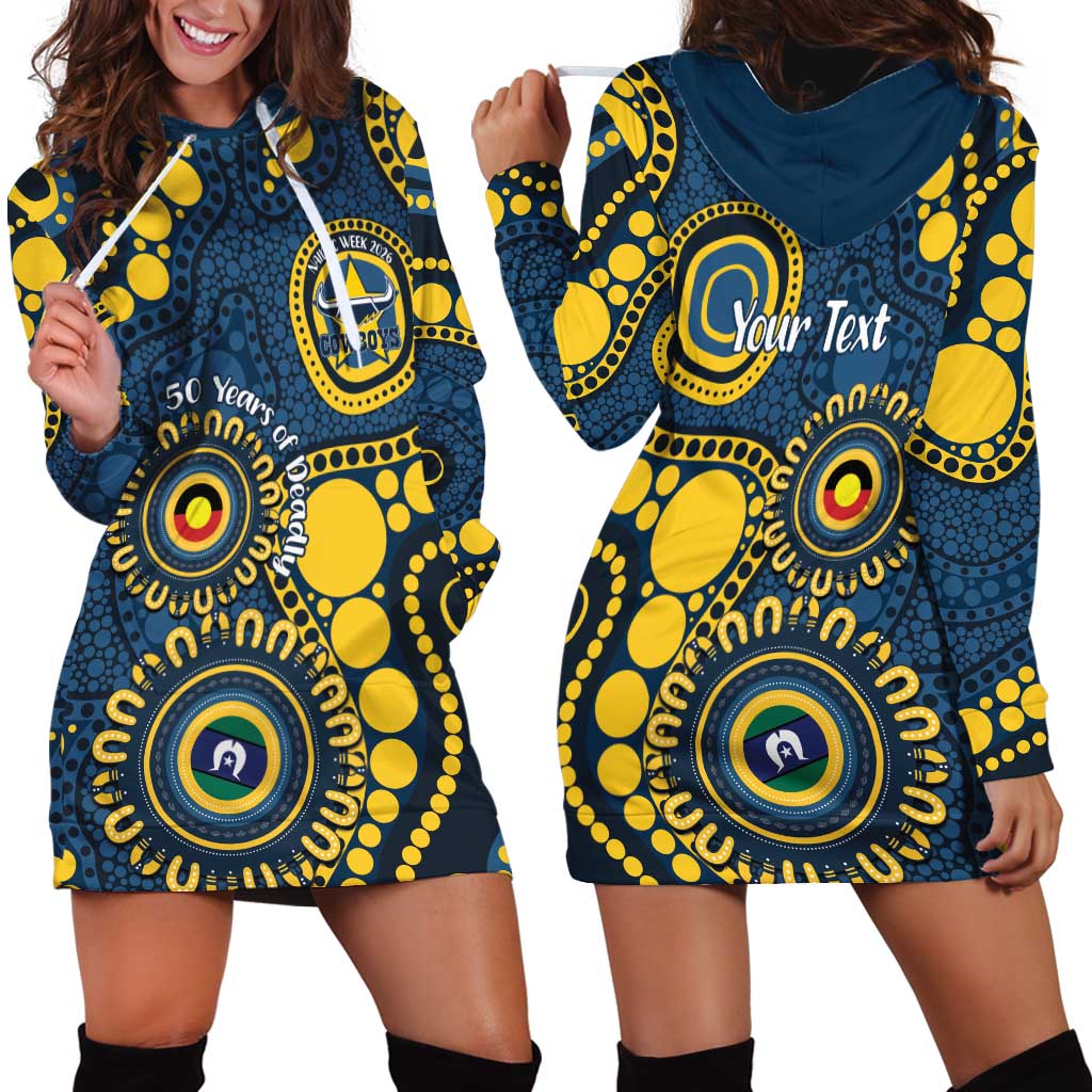 Cowboys NAIDOC Week 2026 Personalised Hoodie Dress 50 Years of Deadly Aboriginal Art
