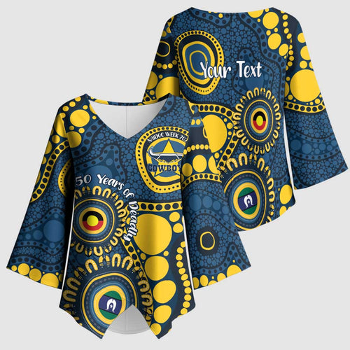 Cowboys NAIDOC Week 2026 Personalised Kimono Sleeve Blouse 50 Years of Deadly Aboriginal Art