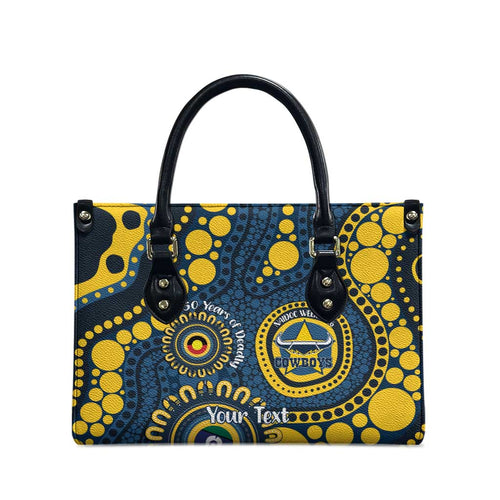 Cowboys NAIDOC Week 2026 Personalised Leather Bag 50 Years of Deadly Aboriginal Art