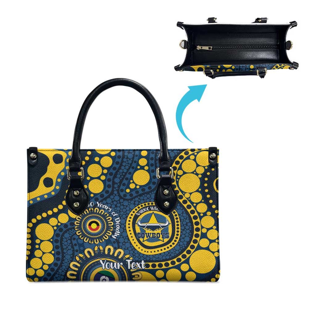 Cowboys NAIDOC Week 2026 Personalised Leather Bag 50 Years of Deadly Aboriginal Art