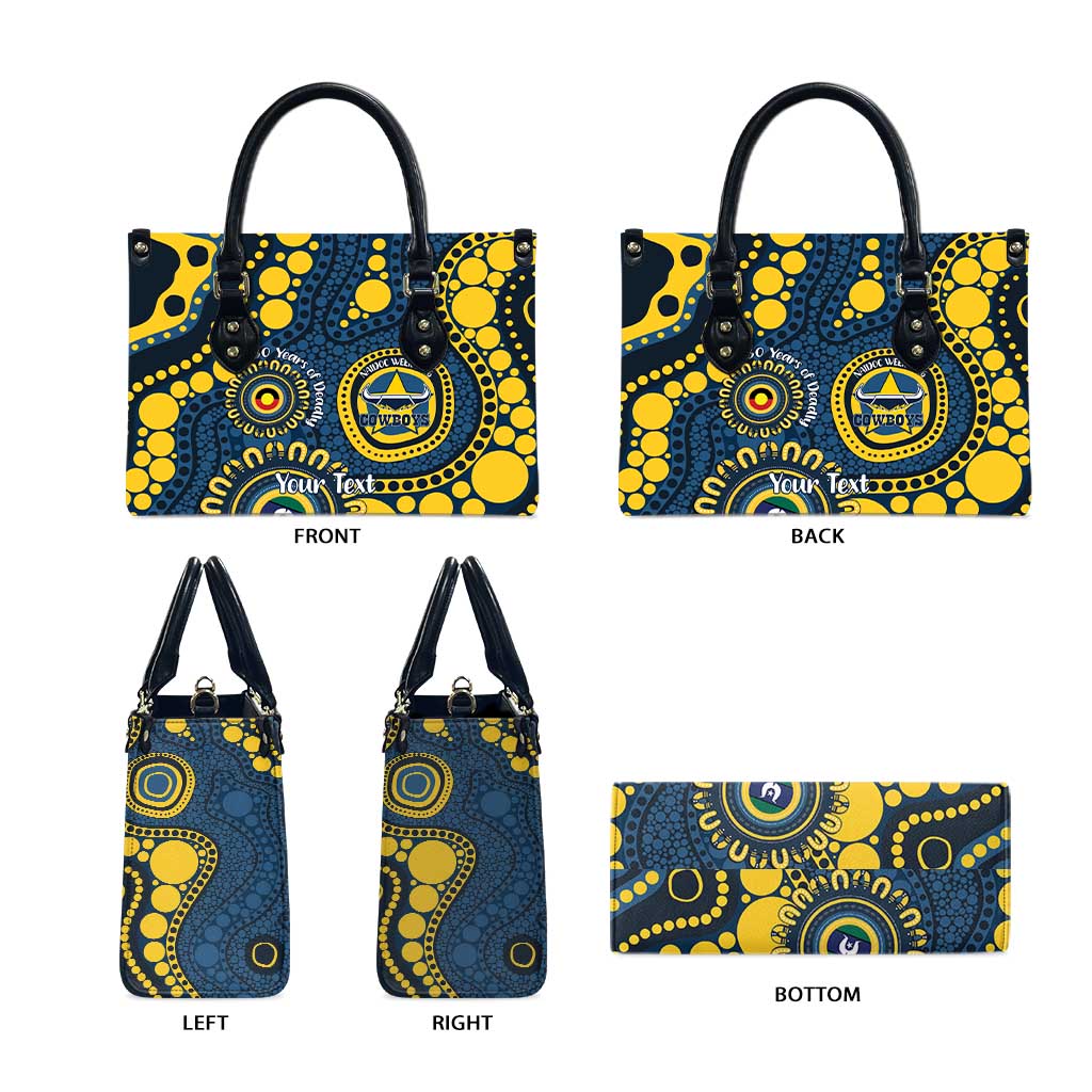 Cowboys NAIDOC Week 2026 Personalised Leather Bag 50 Years of Deadly Aboriginal Art