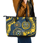Cowboys NAIDOC Week 2026 Personalised Leather Tote Bag 50 Years of Deadly Aboriginal Art