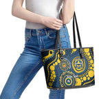 Cowboys NAIDOC Week 2026 Personalised Leather Tote Bag 50 Years of Deadly Aboriginal Art