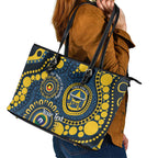 Cowboys NAIDOC Week 2026 Personalised Leather Tote Bag 50 Years of Deadly Aboriginal Art