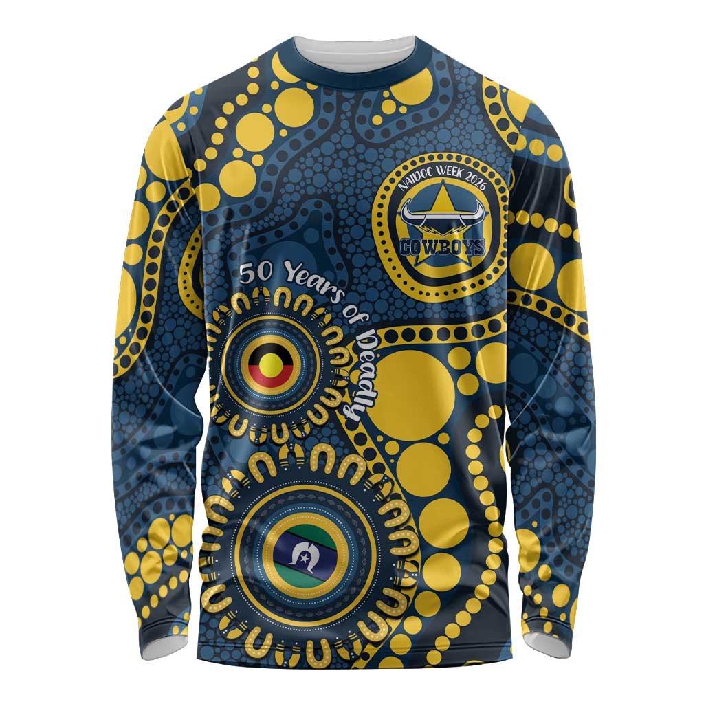Cowboys NAIDOC Week 2026 Personalised Long Sleeve Shirt 50 Years of Deadly Aboriginal Art