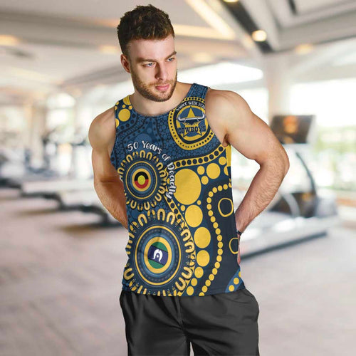 Cowboys NAIDOC Week 2026 Personalised Men Tank Top 50 Years of Deadly Aboriginal Art
