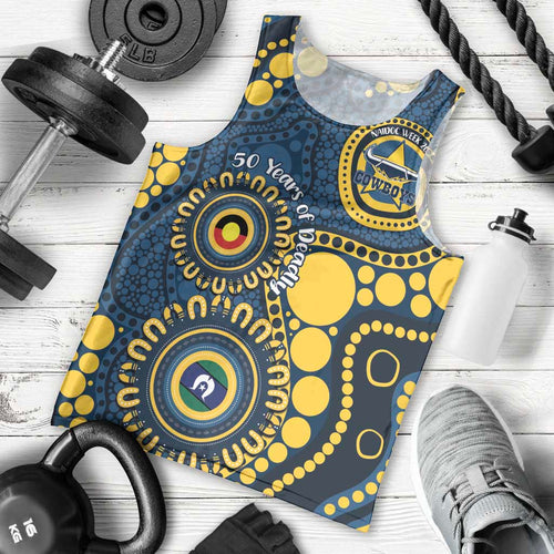 Cowboys NAIDOC Week 2026 Personalised Men Tank Top 50 Years of Deadly Aboriginal Art