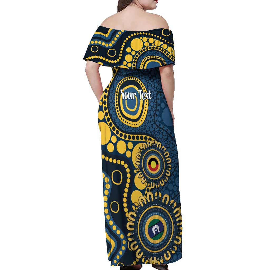 Cowboys NAIDOC Week 2026 Personalised Off Shoulder Maxi Dress 50 Years of Deadly Aboriginal Art