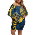 Cowboys NAIDOC Week 2026 Personalised Off Shoulder Short Dress 50 Years of Deadly Aboriginal Art