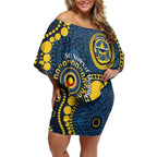 Cowboys NAIDOC Week 2026 Personalised Off Shoulder Short Dress 50 Years of Deadly Aboriginal Art