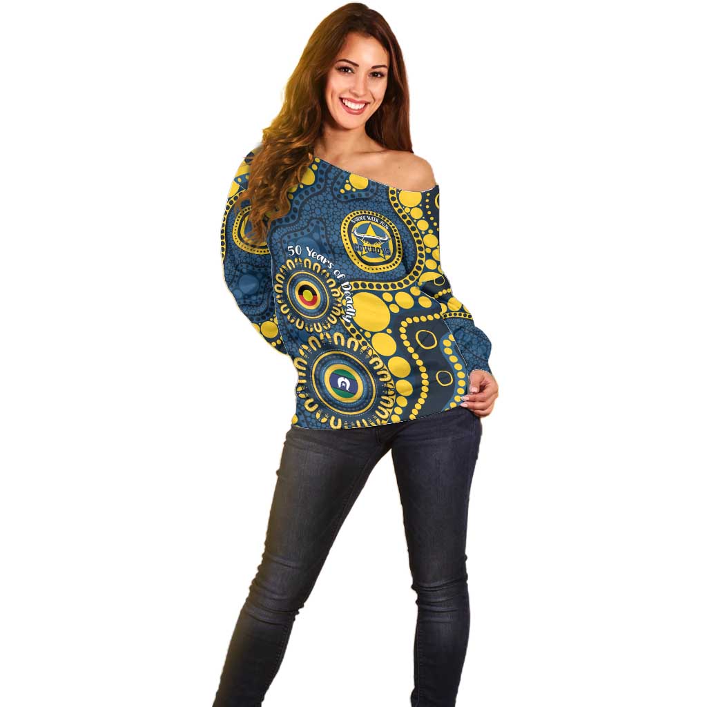 Cowboys NAIDOC Week 2026 Personalised Off Shoulder Sweater 50 Years of Deadly Aboriginal Art