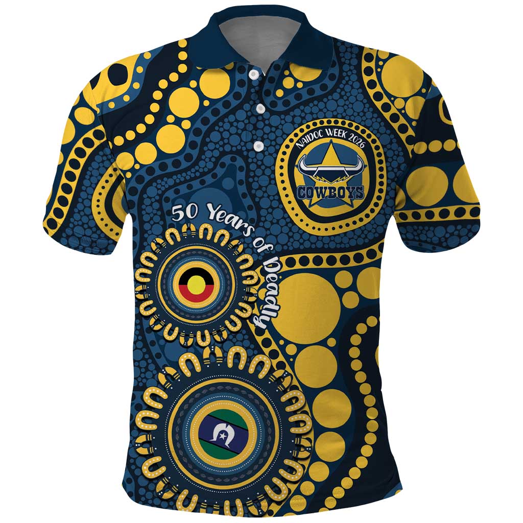 Cowboys NAIDOC Week 2026 Personalised Polo Shirt 50 Years of Deadly Aboriginal Art