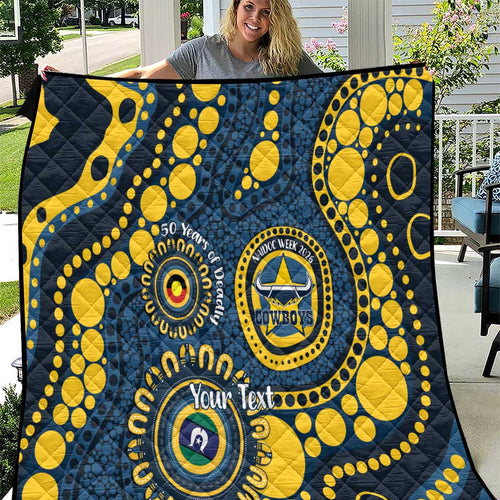 Cowboys NAIDOC Week 2026 Personalised Quilt 50 Years of Deadly Aboriginal Art