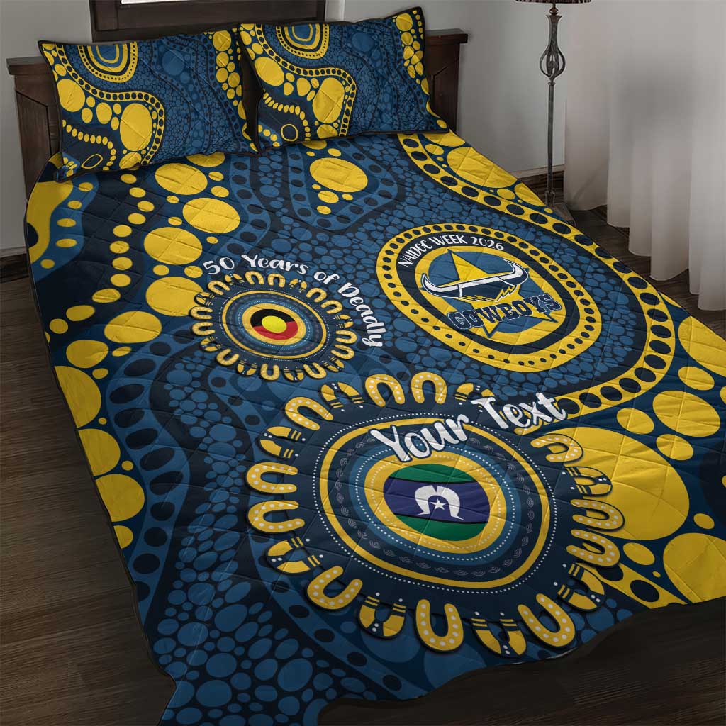 Cowboys NAIDOC Week 2026 Personalised Quilt Bed Set 50 Years of Deadly Aboriginal Art