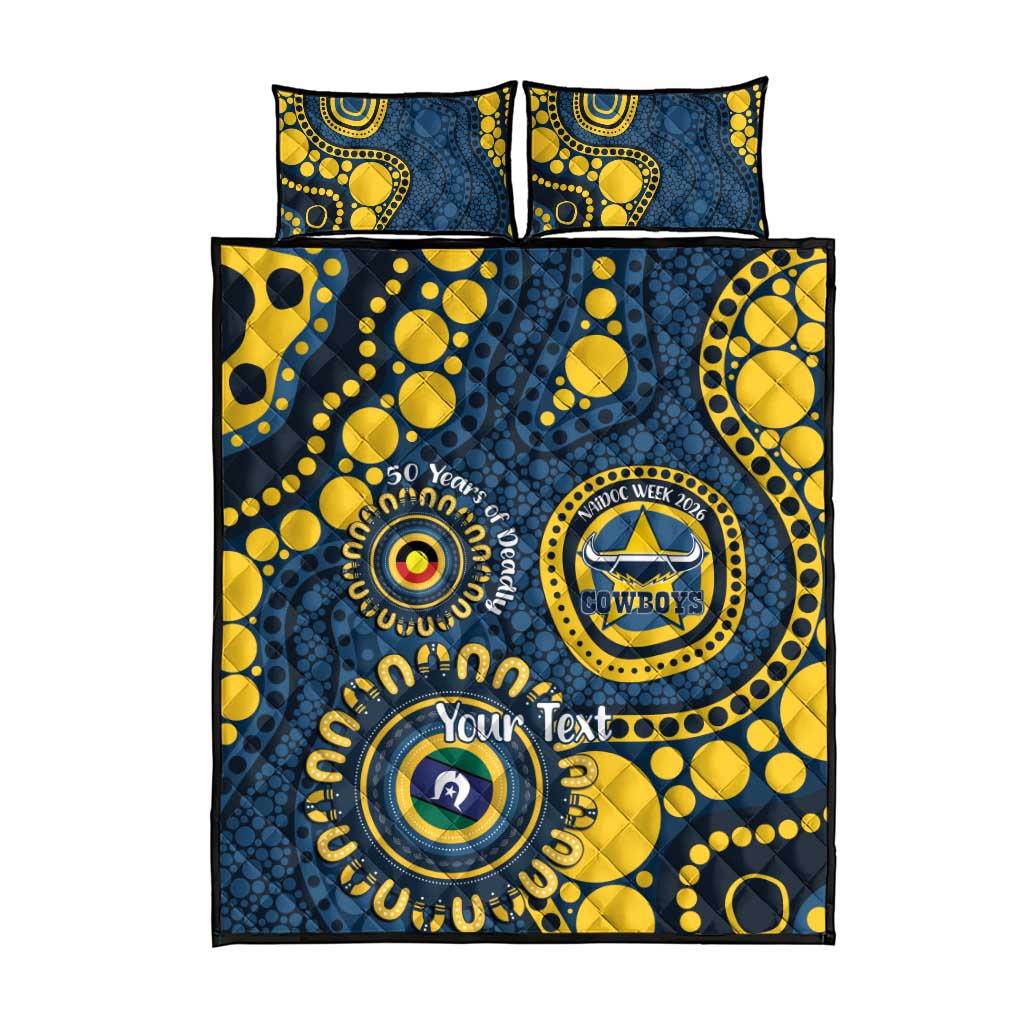 Cowboys NAIDOC Week 2026 Personalised Quilt Bed Set 50 Years of Deadly Aboriginal Art