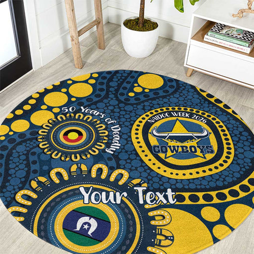 Cowboys NAIDOC Week 2026 Personalised Round Carpet 50 Years of Deadly Aboriginal Art