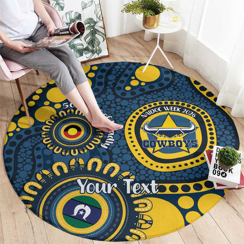 Cowboys NAIDOC Week 2026 Personalised Round Carpet 50 Years of Deadly Aboriginal Art