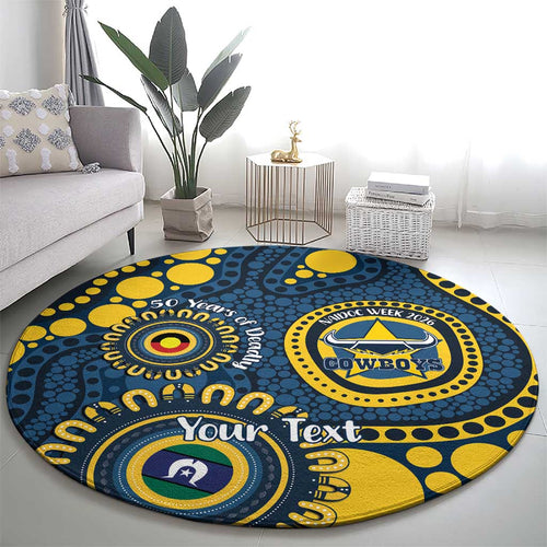 Cowboys NAIDOC Week 2026 Personalised Round Carpet 50 Years of Deadly Aboriginal Art