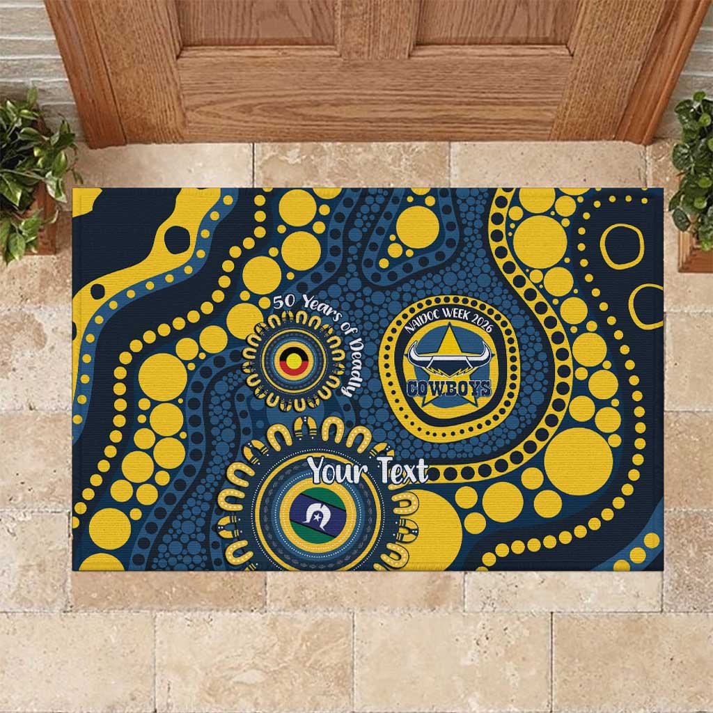 Cowboys NAIDOC Week 2026 Personalised Rubber Doormat 50 Years of Deadly Aboriginal Art