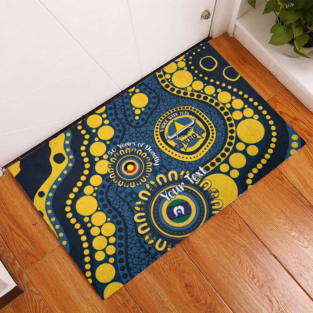 Cowboys NAIDOC Week 2026 Personalised Rubber Doormat 50 Years of Deadly Aboriginal Art